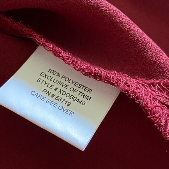 NY Collection Women’s Maroon Embroidered Button Down Top/Shirt. Medium. - Picture 8 of 12